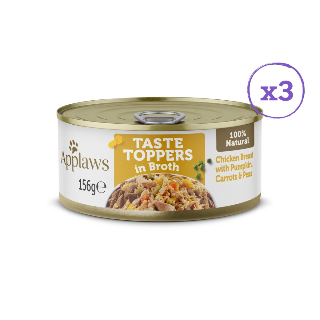 Applaws Taste Topper in Broth Chicken Selection Wet Dog Food 8 x 156g Tins 3