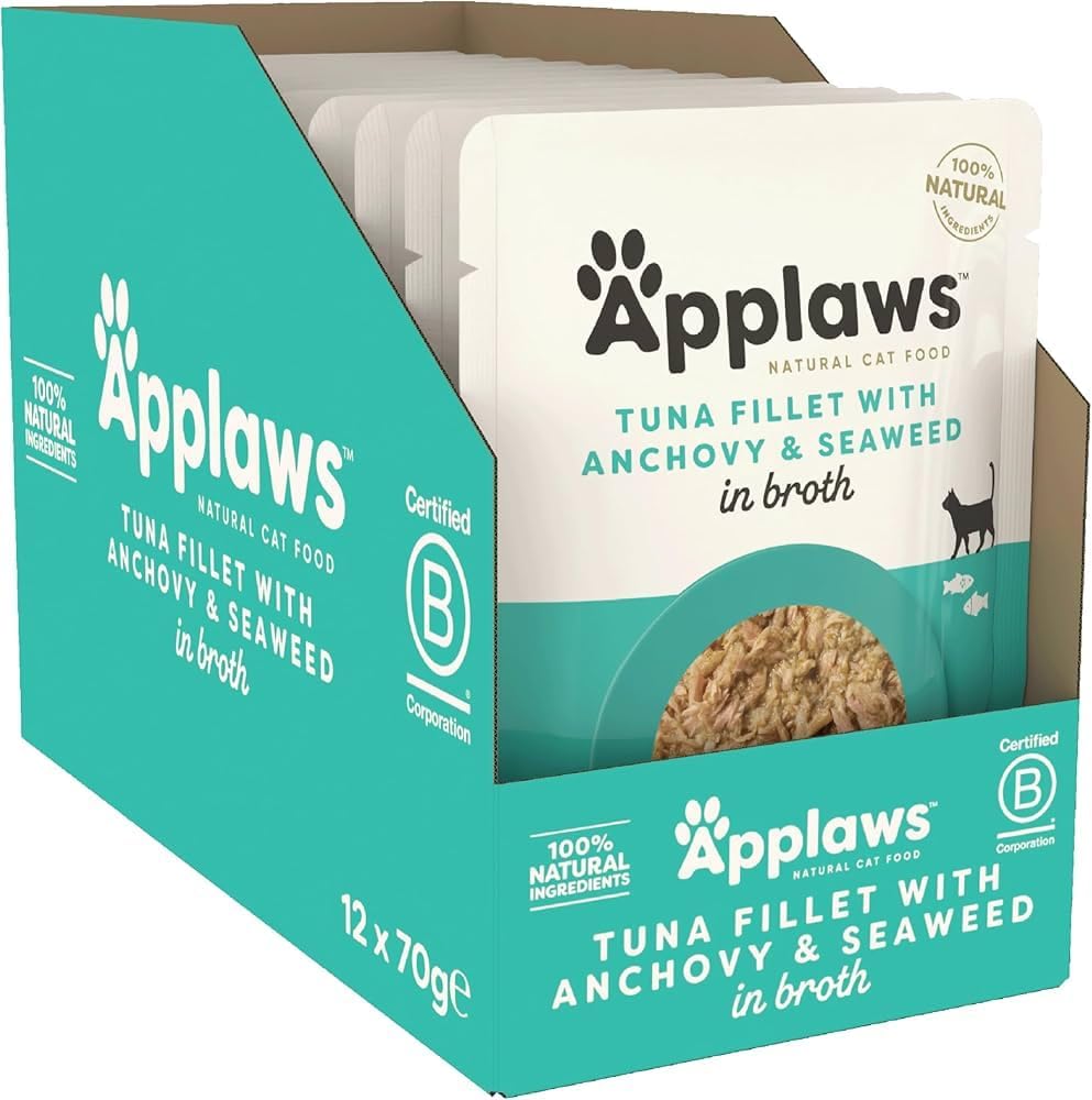 Applaws Tuna with Anchovy & Seaweed in Broth Wet Cat Food 70g Pouch 5