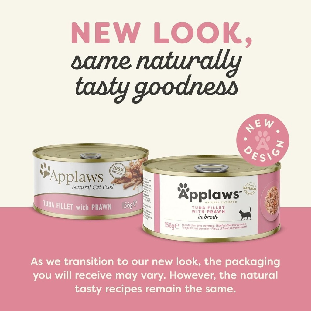 Applaws Tuna Fillet with Prawn in Broth Wet Cat Food 156g 2