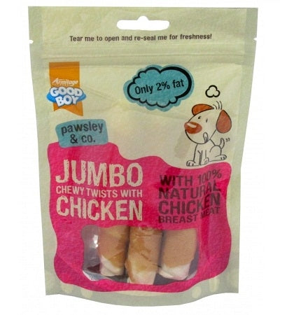 [P-009] Armitage Good Boy Jumbo Chewy Chicken Twists Dog Treats