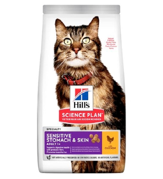[P-047] Hill's Science Plan Sensitive Stomach & Skin Chicken Adult Dry Cat Food