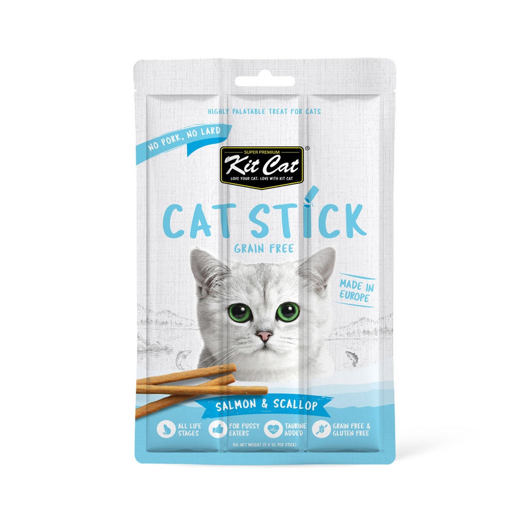 [P-077] Kit Cat Grain Free Cat Stick Salmon & Scallop