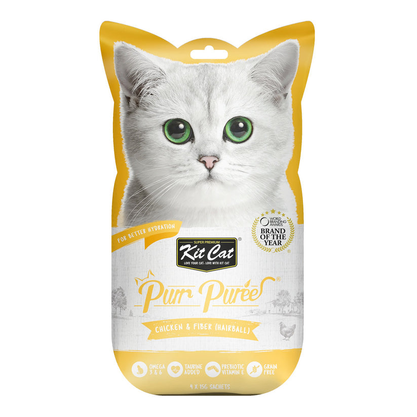 Kit Cat Purr Puree Chicken & fibre Hairball Cat Treats