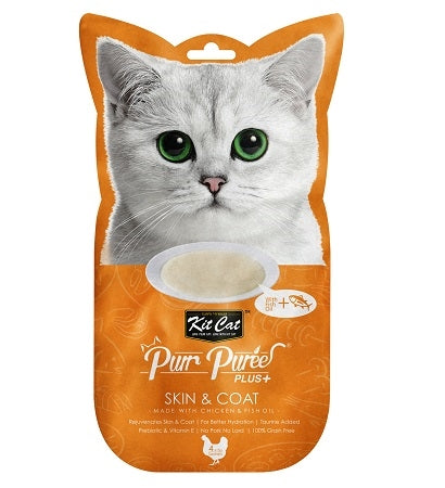 [P-103] Kit Cat Purr Puree Plus Skin & Coat Chicken Cat Treats