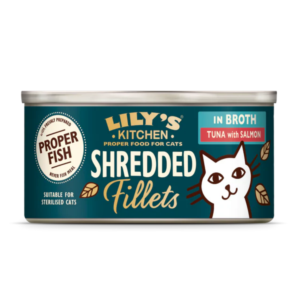 [P-130] Lily's Kitchen Shredded Fillets Tuna & Salmon In Broth Wet Cat Food