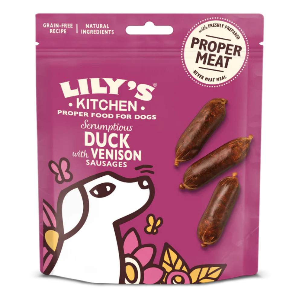 [P-161] Lily's Kitchen Scrumptious Duck & Venison Sausages Dog Treats
