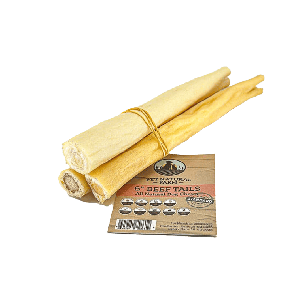 [P-165] Pet Natural Farm 6" Beef Tail Dog Treats (Jumbo)