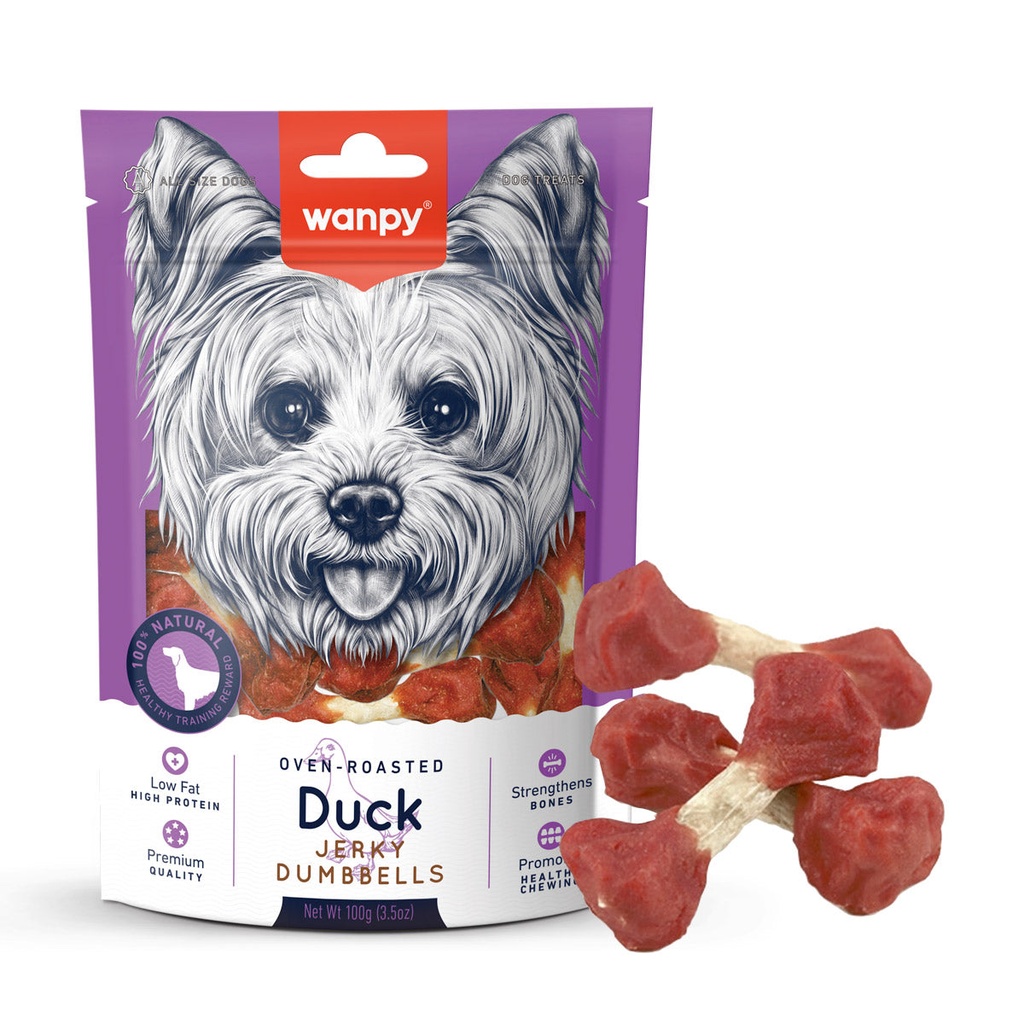 [P-327] Wanpy Duck Jerky Dumbbells Dog Treats