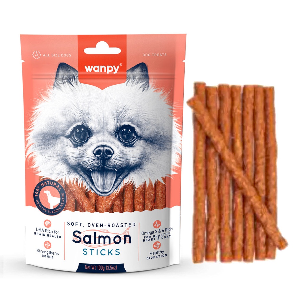 [P-330] Wanpy Salmon Sticks Dog Treats