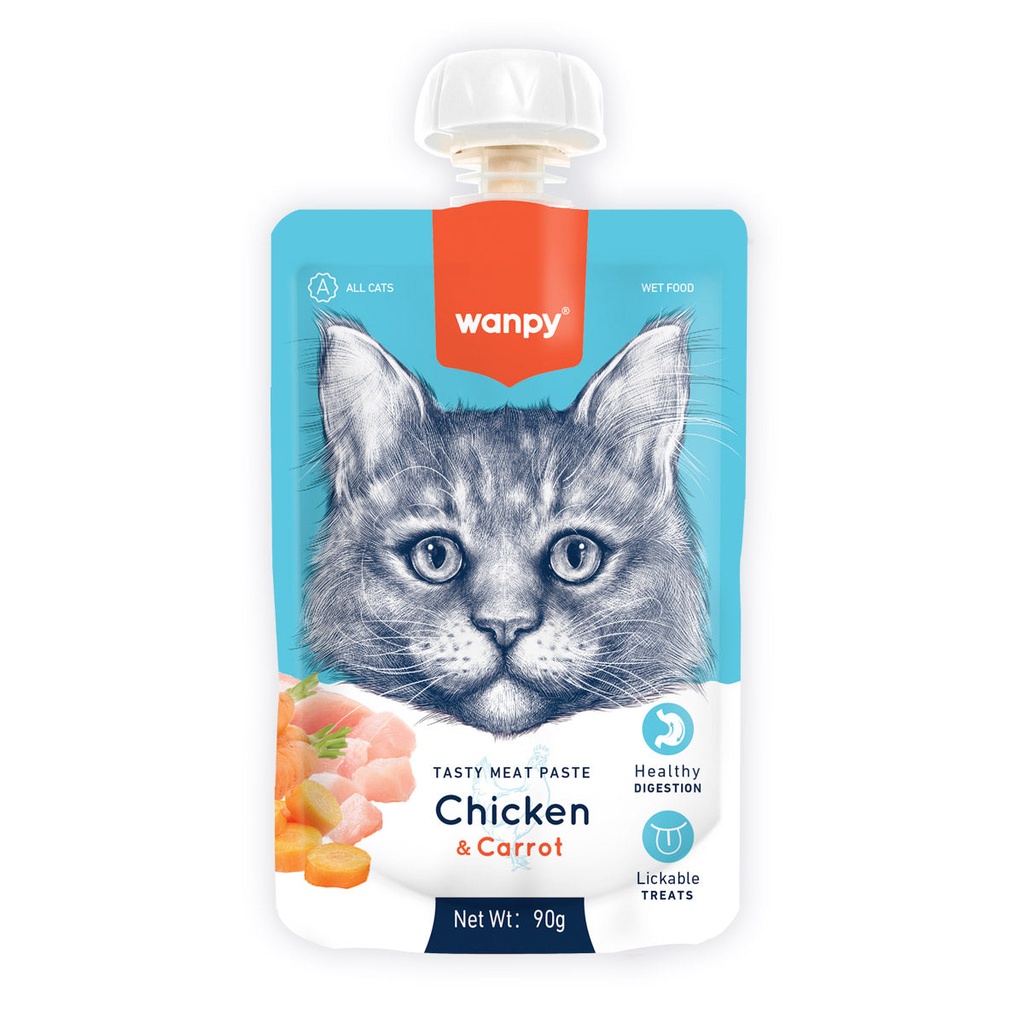 [P-331] Wanpy Tasty Meat Paste Chicken with Carrot & Pea Cat Treats