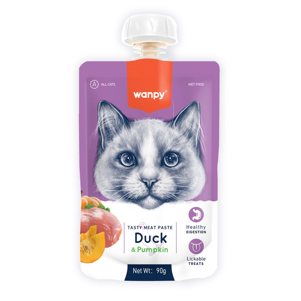 [P-332] Wanpy Tasty Meat Paste Duck with Carrot & Pea Cat Treats