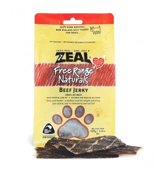 Zeal Pet Food Free Range Naturals Beef Jerky Dog Treats