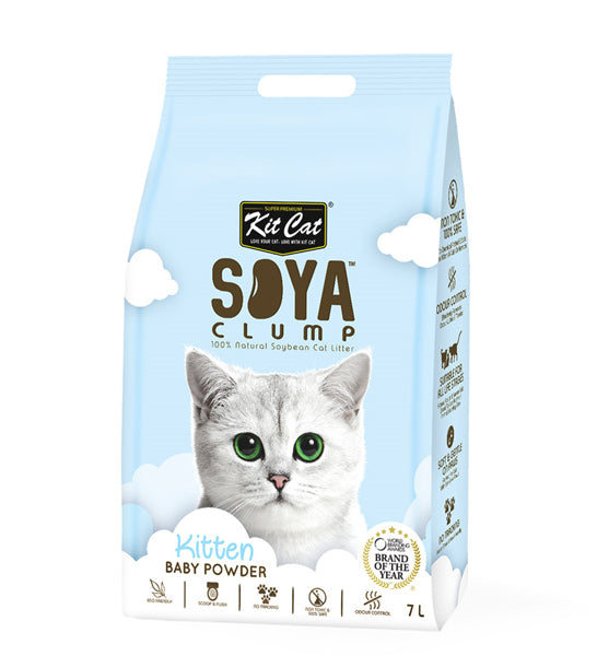 [P-070] Kit Cat Soya Clump Soybean Kitten Litter - Baby Powder