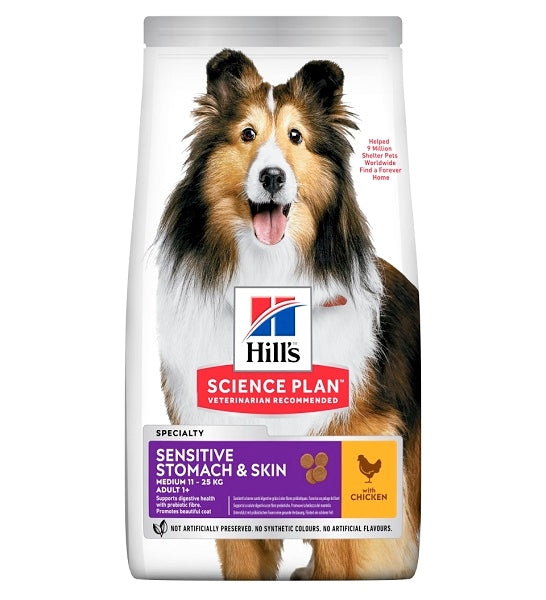 Hill's Science Plan Sensitive Stomach & Skin Medium Adult Dry Dog Food (14kg)