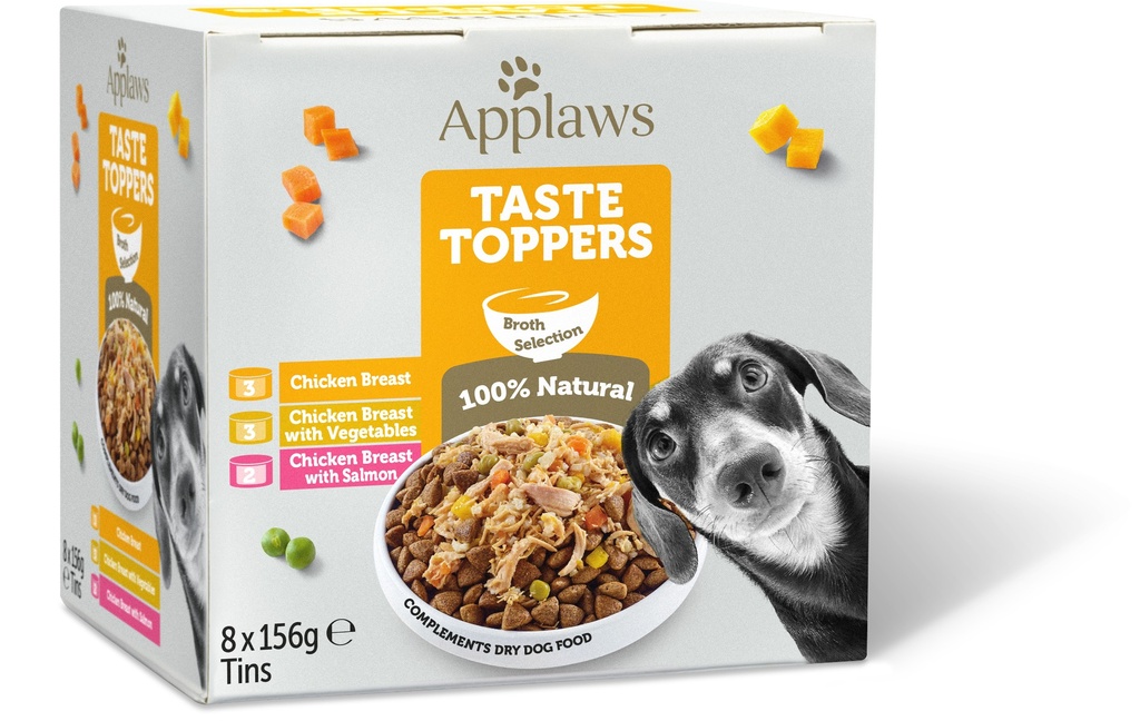 Applaws Taste Topper in Broth Chicken Selection Wet Dog Food 8 x 156g Tins