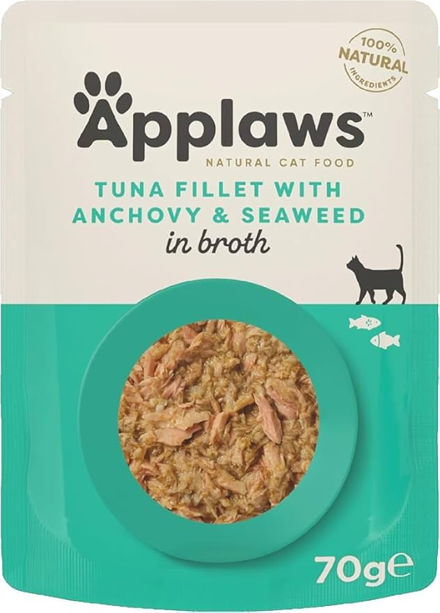 [434854_70G-NA] Applaws Tuna with Anchovy & Seaweed in Broth Wet Cat Food 70g Pouch