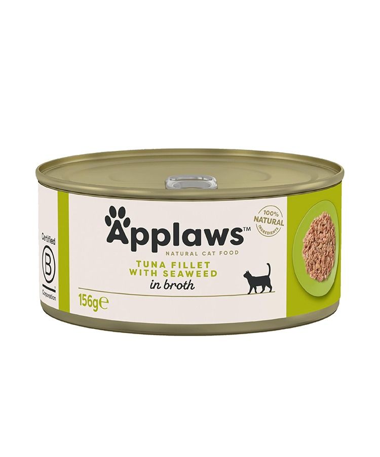 [492218_156G-NA] Applaws Tuna Fillet with Seaweed in Broth Wet Cat Food 156g Tin