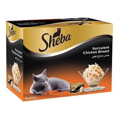 [101365-1] Sheba Succulent Chicken Breast Wet Cat Food 5+1 FREE 6x85G