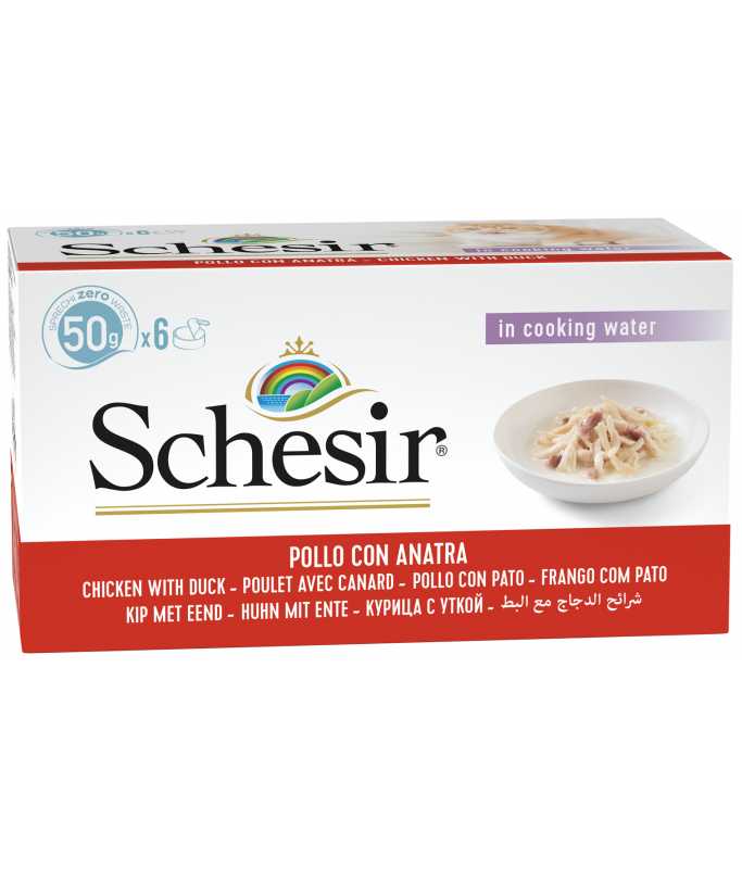 Schesir Cat Multipack Can Chicken Fillets With Duck 6x50g