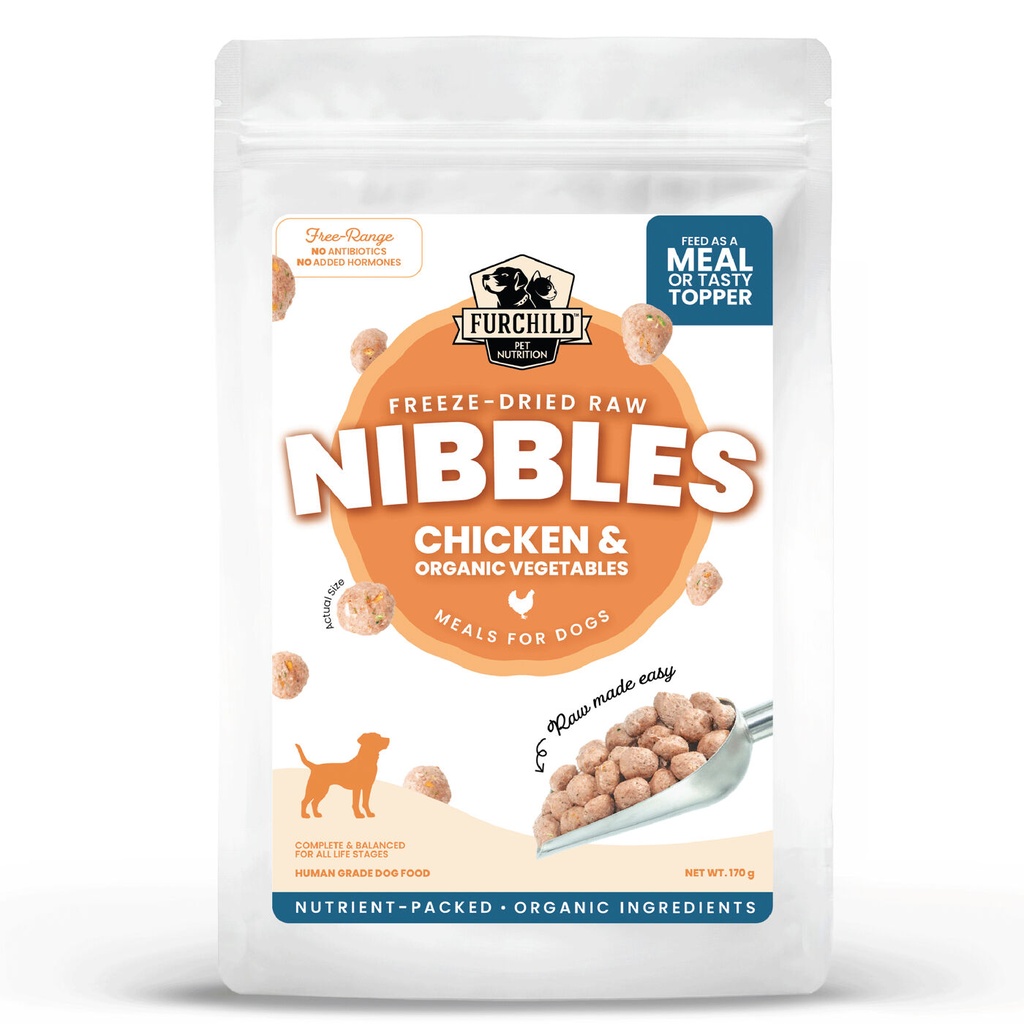 [FG-CHI-T-N-S-121-O] Furchild Freeze-dried Chicken & Organic Vegetables Nibbles 170g