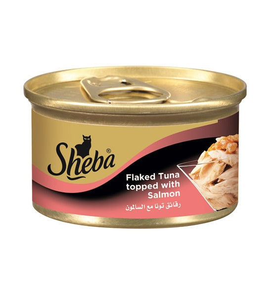 Sheba Flaked Tuna Topped with Salmon Wet Cat Food 85G